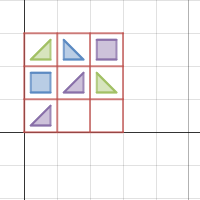 Квадрат с закрашенными фигурами 2 | Desmos