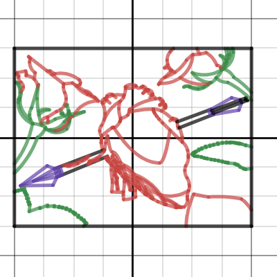 Corazón flechado con rosas | Desmos